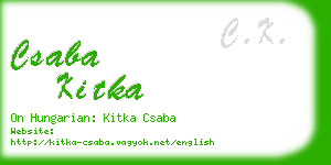 csaba kitka business card